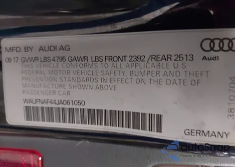 2018 Audi A4 2.0T Premium z USA, uszkodzony, nr VIN WAUFNAF44JA061050